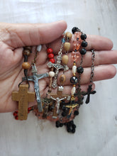 Load image into Gallery viewer, Vintage Rosaries - antique rosary, prayer beads, Catholic, 1950s, 1960s, handmade, saints, icons, Catholic spiritualism, meditation beads