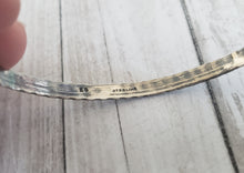 Load image into Gallery viewer, Vintage Sterling Silver 925 boho wide single bangle bracelet, Gray Barn Eclectic Finds online vintage store, interior showing sterling material mark