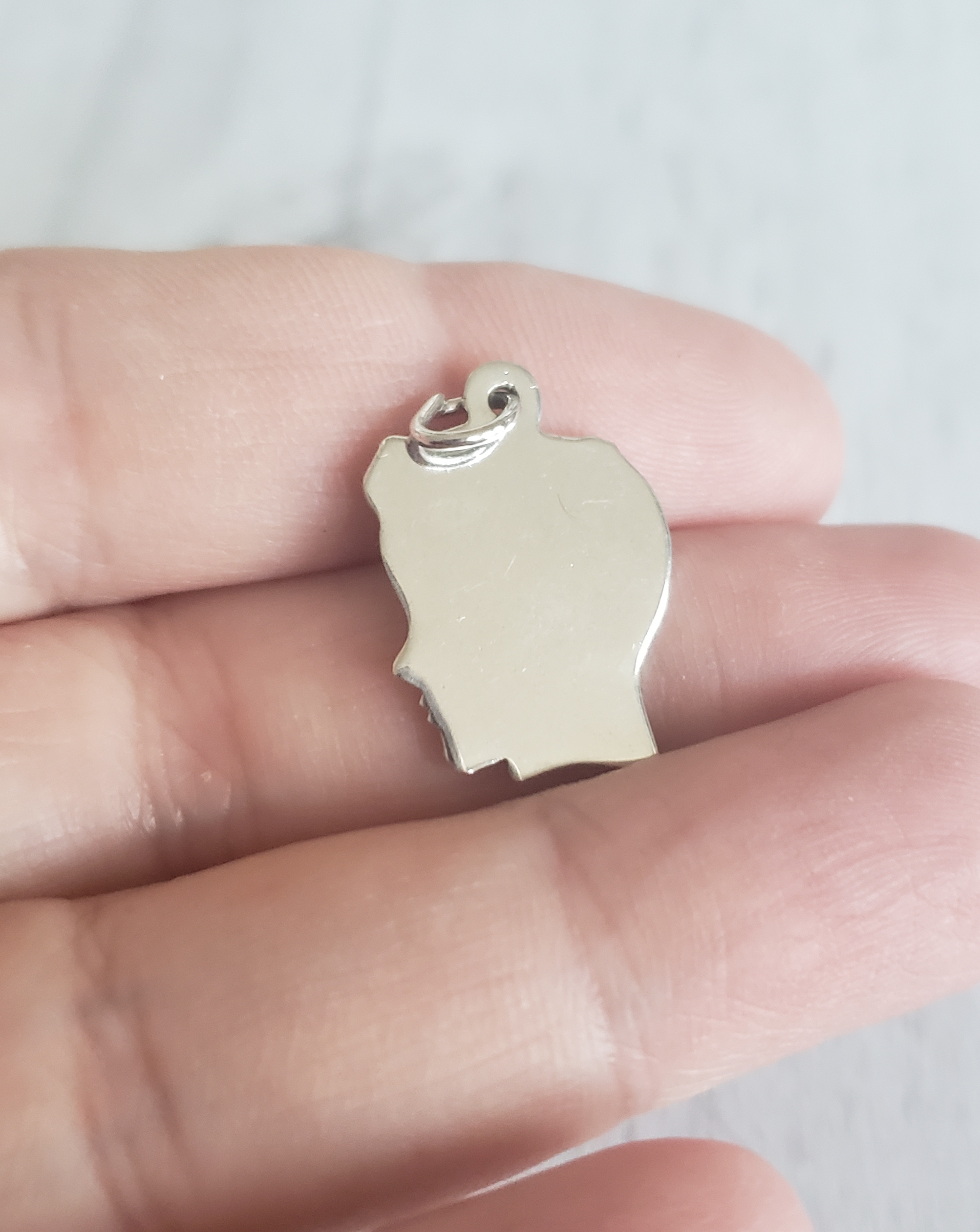 Engravable silhouette 2025 boy head charm