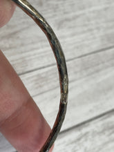 Load image into Gallery viewer, Set of three handmade round bangle bracelets in 925 sterling silver 2.75&quot; diameter (size large) with a hammered finish