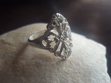 Load image into Gallery viewer, Estate Edwardian Reproduction Sterling Silver Cigar Band Ring - Filigree Intricate Victorian