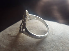Load image into Gallery viewer, Estate Edwardian Reproduction Sterling Silver Cigar Band Ring - Filigree Intricate Victorian