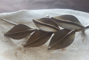 Vintage Bond Boyd Sterling Brooch - modern estate brooch, leaves, 1950s, 1960s