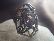 Load image into Gallery viewer, Vintage Handmade Silver and Smoky Topaz Ring -