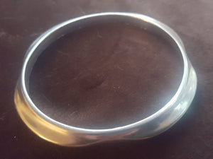 Estate Silver Bangle Bracelet, Modern Silver Bracelet, 1960s 1970s