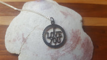 Load image into Gallery viewer, Retro Vintage Sterling Silver I Love You Pendant Necklace - 1970s 1980s, love token, love charm, valentines day