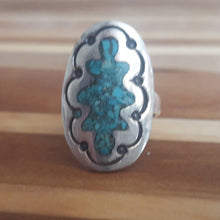 Load image into Gallery viewer, Estate Sterling Silver and Turquoise vintage ring - estate jewelry, mexico silver, southwestern ring, aqua, sky blue