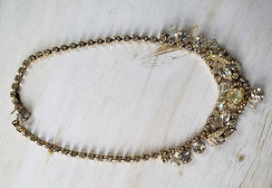 Vintage 1960s Elaborate Rhinestone and Crystal Choker - Bridal Necklace, Evening Wear, Formal Necklace, Vintage Style, Something Old