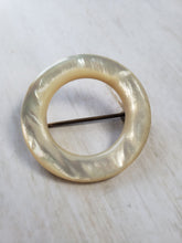 Load image into Gallery viewer, Vintage Victorian Mother of Pearl MOP Round Circle Brooch Pin, Estate Jewelry, Vintage Brooch, Mothers&#39; Day gift, gift for mom, Edwardian
