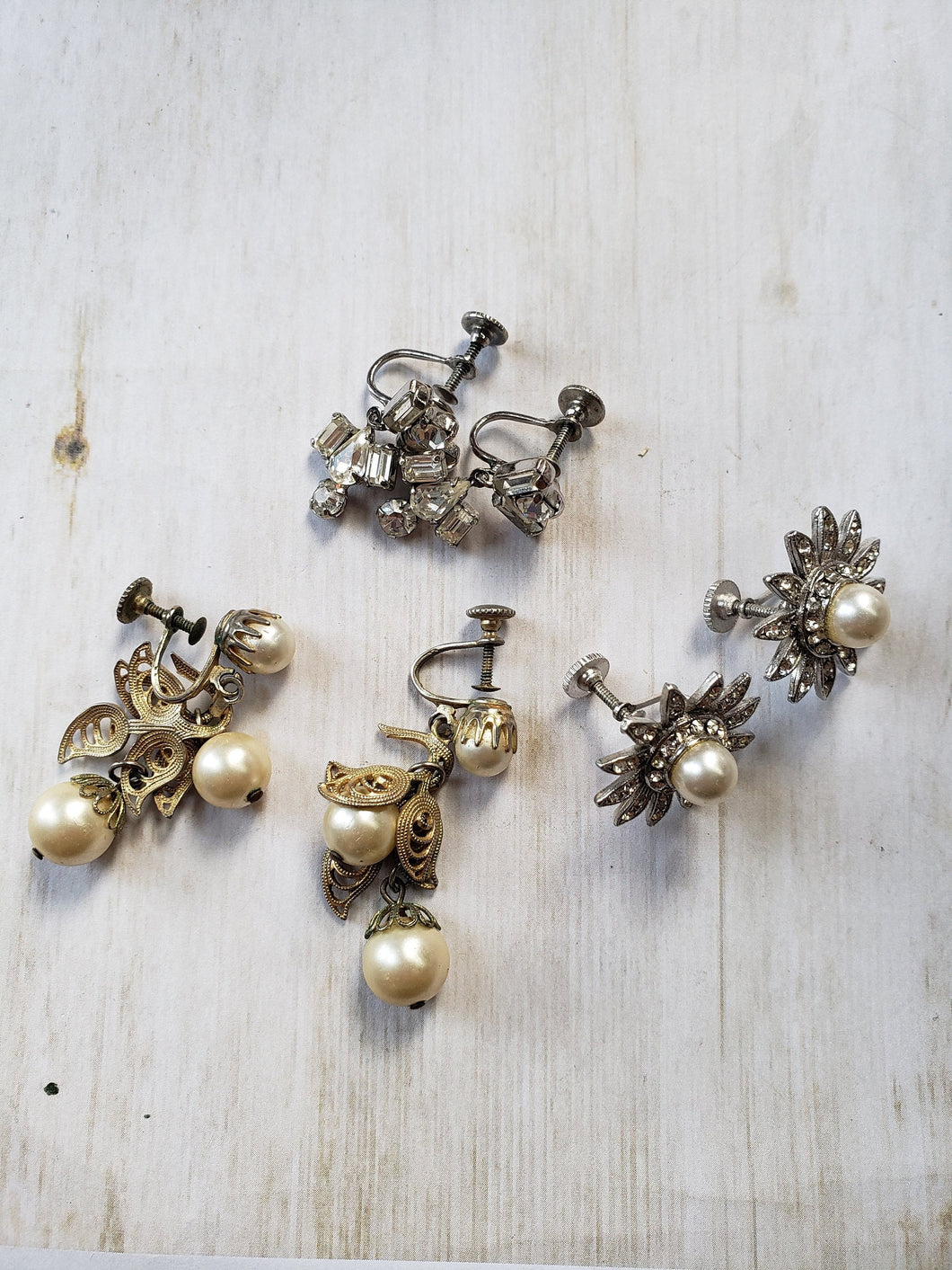 Pick a Pair of Earrings - Vintage Costume Jewelry, Estate Pearl Earrings, Estate Rhinestone Earrings, Stud Earrings, Dangle Earrings