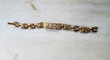 Load image into Gallery viewer, Estate Gold Tone and Clear Rhinestone Modern Bracelet 1950s, 1960s, Mid Century, vintage evening wear