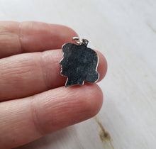 Load image into Gallery viewer, Vintage Sterling Silver 925 Silhouette Charms, Girl Profile, Boy Profile, Grandma We Love You Charm, Gift From Grandchildren