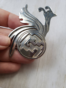 Estate Sterling Silver Mexican 925 Silver Modernist 1950s 1960s brooch - Taxco, vintage Mexican jewelry, estate silver jewellery