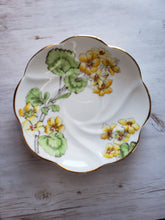 Load image into Gallery viewer, Vintage Geranium Salisbury Fine Bone China 1930s 1940s Yellow Chartreuse Celery Pale Green Floral Tea Cup and Saucer - made in england