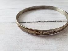 Load image into Gallery viewer, Vintage Taxco Sterling Silver Bangle - Infinity Symbol, Silver Bangle, Estate Bracelet, Vintage Mexican Silver Bangle