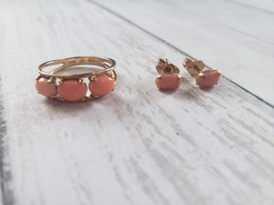 Estate 14K Yellow Gold and Coral