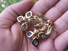 Load image into Gallery viewer, Large 1950s AB aurora borealis Rhinestone Crystal Flower Bouquet Brooch - Estate Jewelry, Mad Men, 1950s